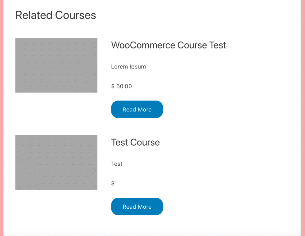 Related Courses for LearnDash screenshot.