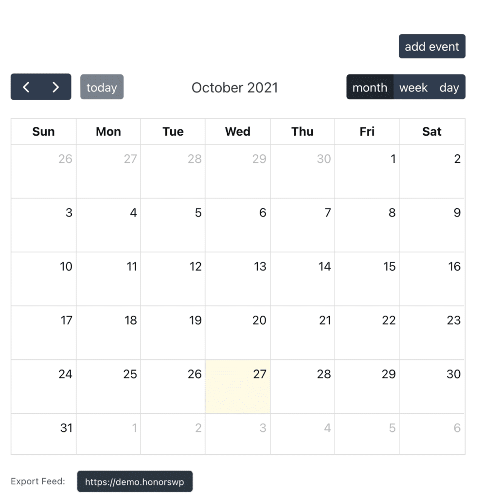 Calendar for LearnDash monthly view.