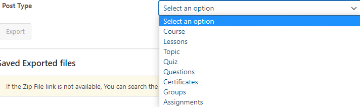 Import & Export Tool for LearnDash post type options.