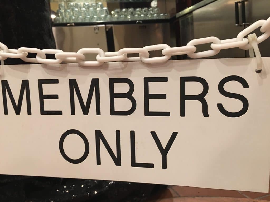 Membership integration, members only sign.