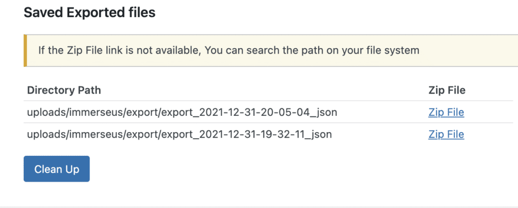Import & Export Tool for LearnDash directory path screenshot.