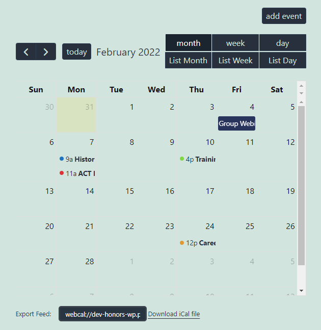 Events Calendar for LearnDash month view.