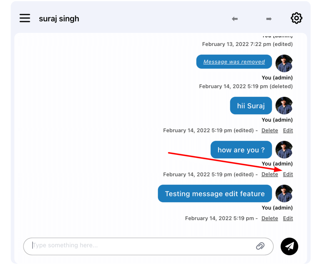 LearnDash chat plugin showing edited messages from users.