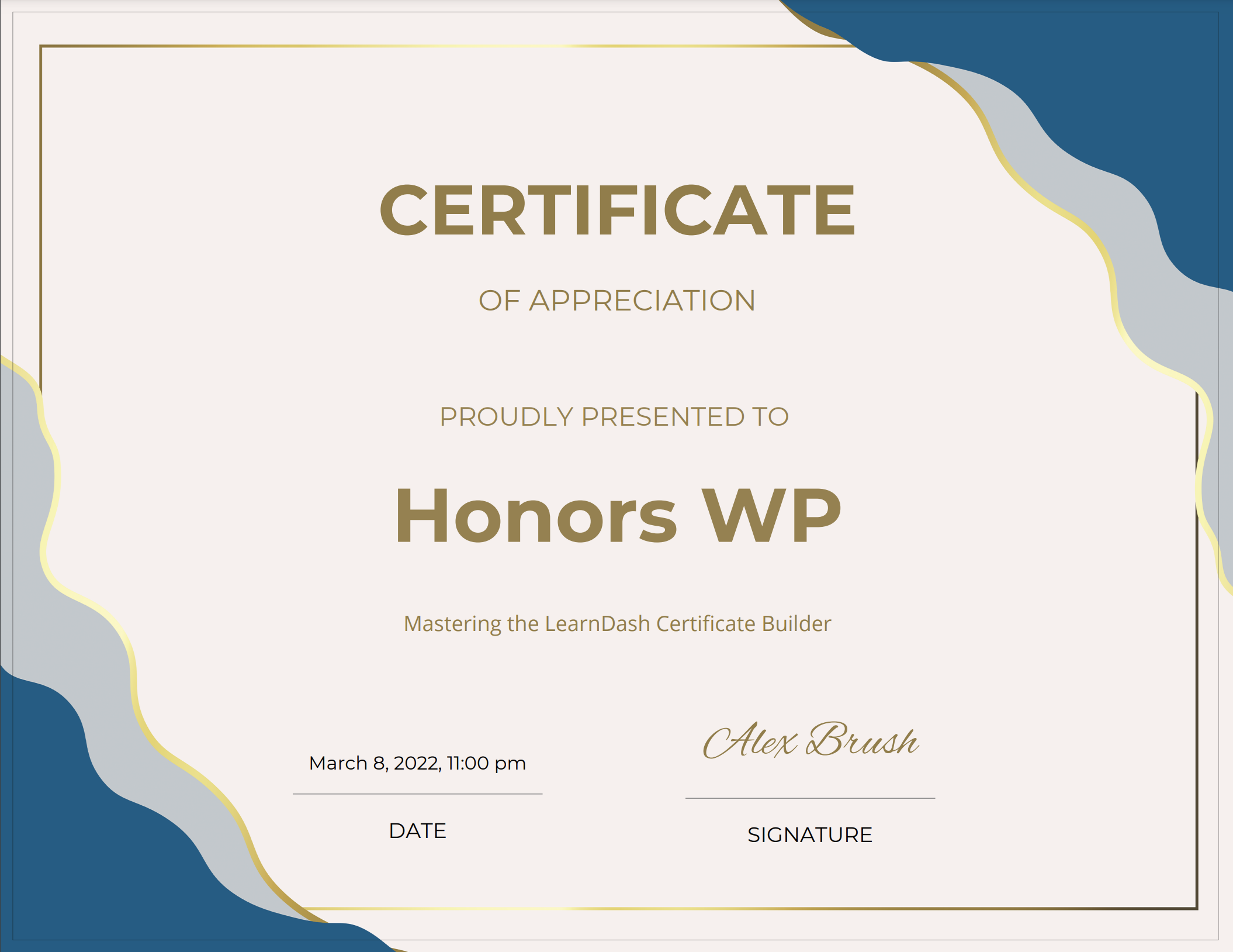 Honors Certificate – #1101307