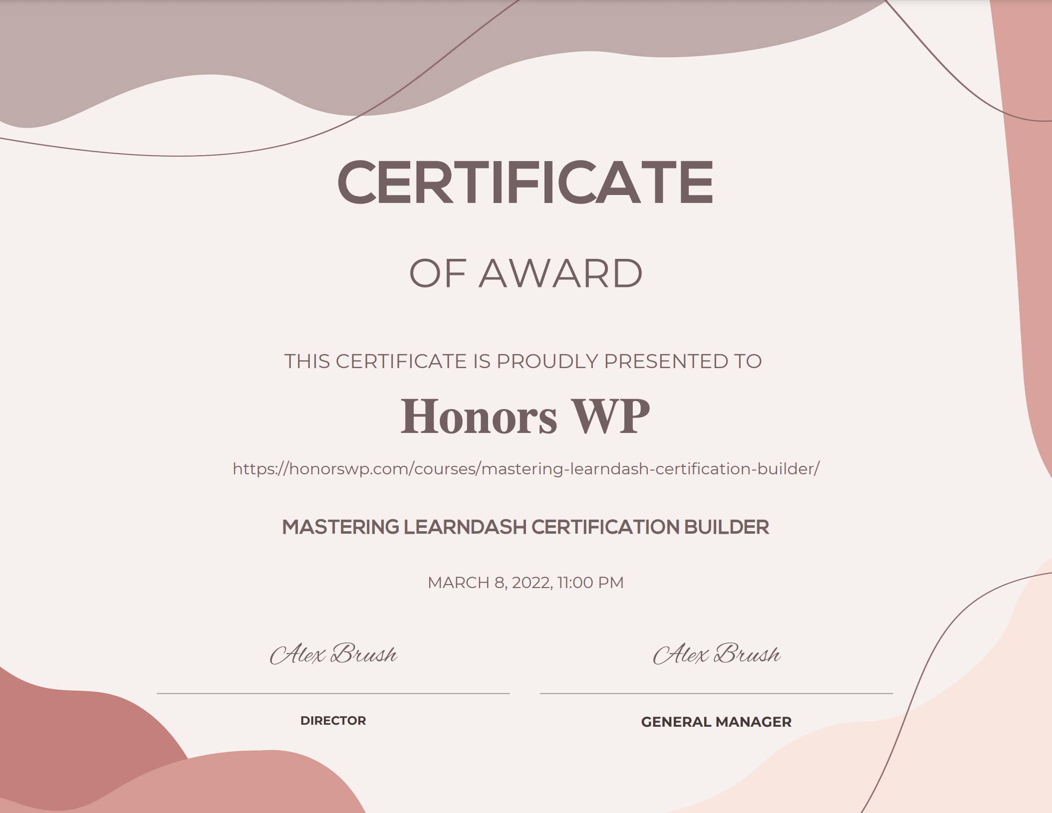 Honors Certificate – #1101408