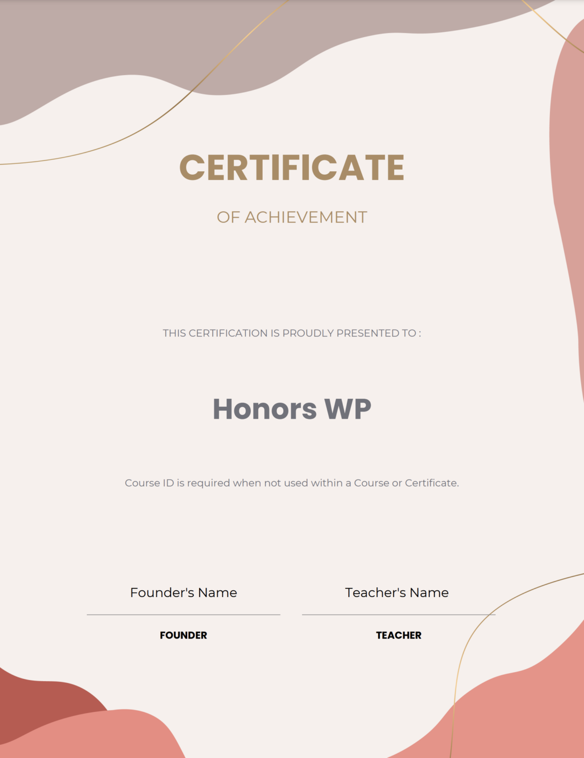 LearnDash Certificates - Honors WP