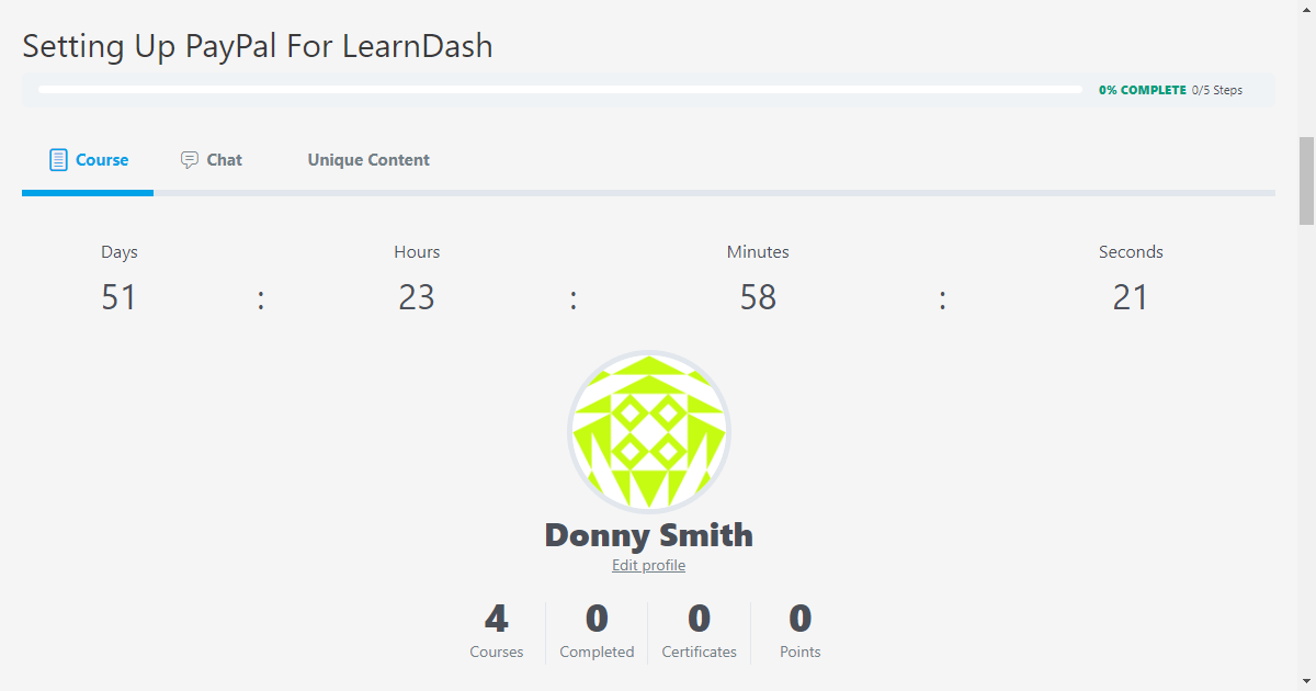 Course Countdown Timer for LearnDash  showing on the frontend of a LearnDash course page.